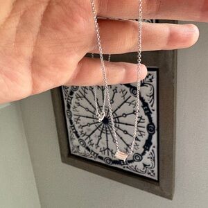 18k White Gold Lab Diamond Emerald Cut Necklace